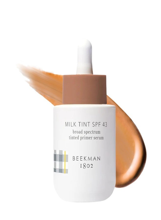 Beekman 1802 Milk Tint Face Primer with SPF 43, Rich - Oxybenzone Free - 1 oz - Tinted Mineral SPF, Makeup Primer & Moisturizer - Blends Seamlessly - Good for Sensitive Skin - Cruelty Free - Image 1